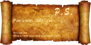 Parison Sára névjegykártya