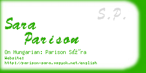 sara parison business card